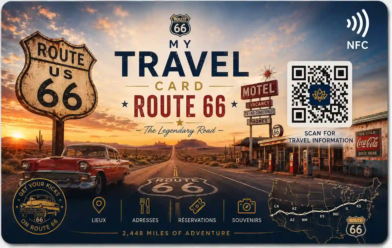 Carte NFC Route 66